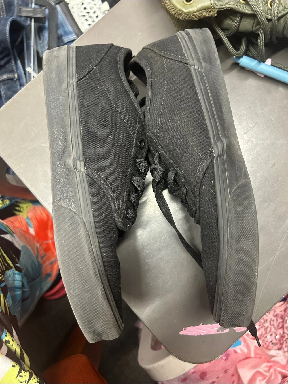 Vans Black Canvas Low-Top Lace-Up Sneakers